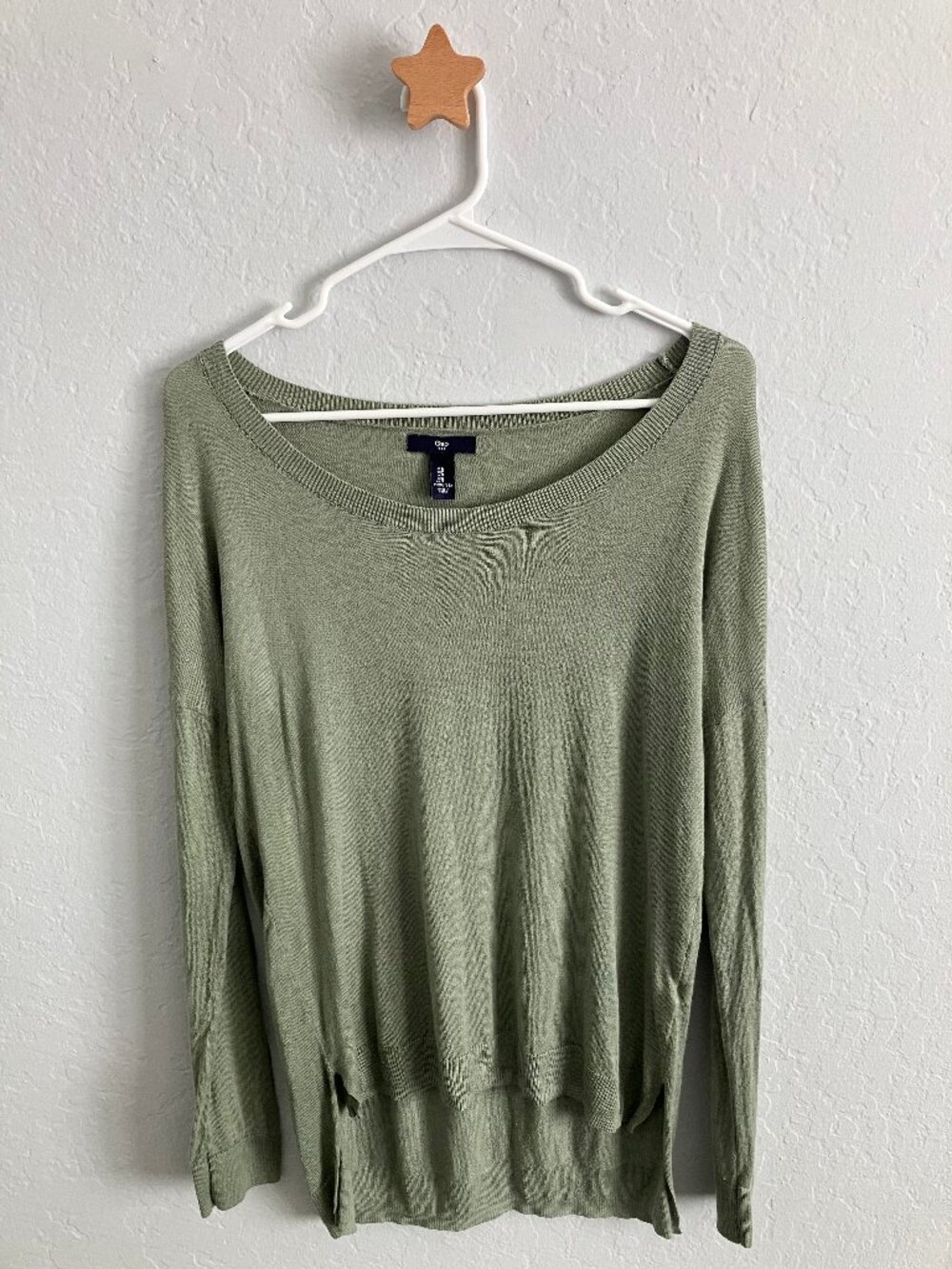 Gap Sage Green Relaxed Wide-Neck Sweater S/M